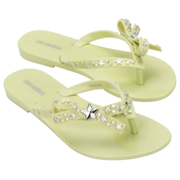 Mini Melissa Light Green Star Sandals - Picture 1 of 8